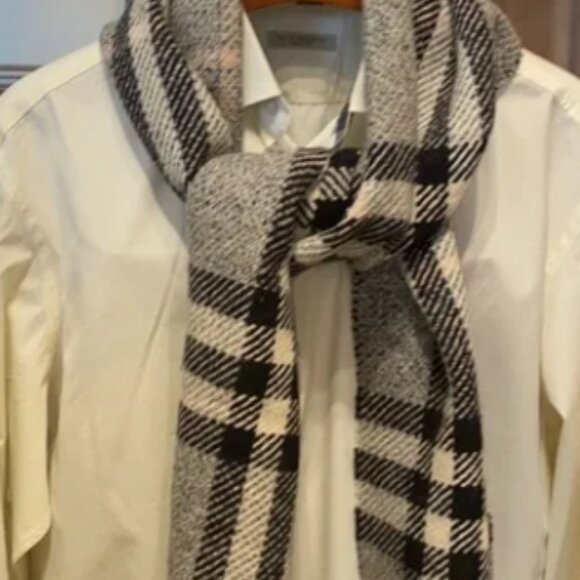Burberry Tweed Nova Check Scarf 50/50 Cashmere Lambswool - Picture 5 of 5